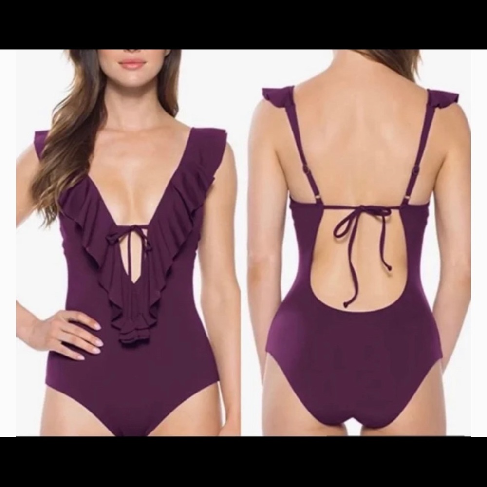 Becca low plunge low back one piece